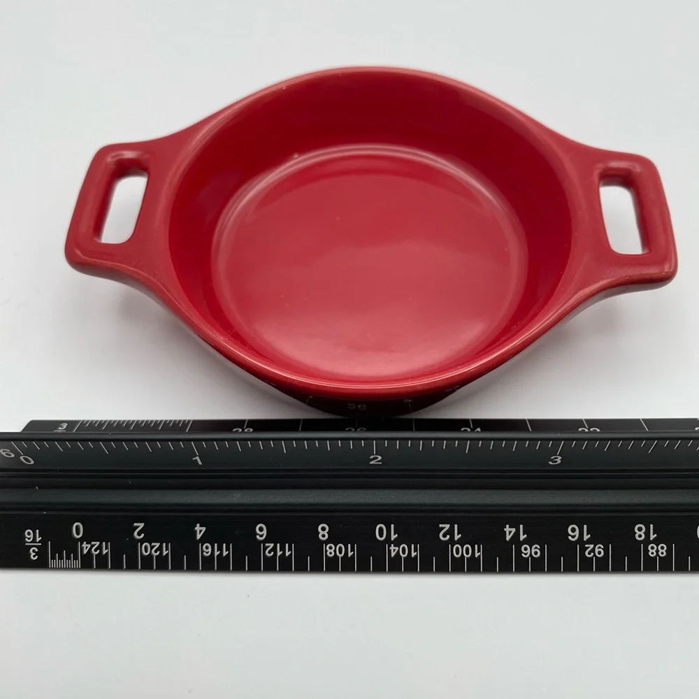 Mini Red Ceramic Casserole Dish 4